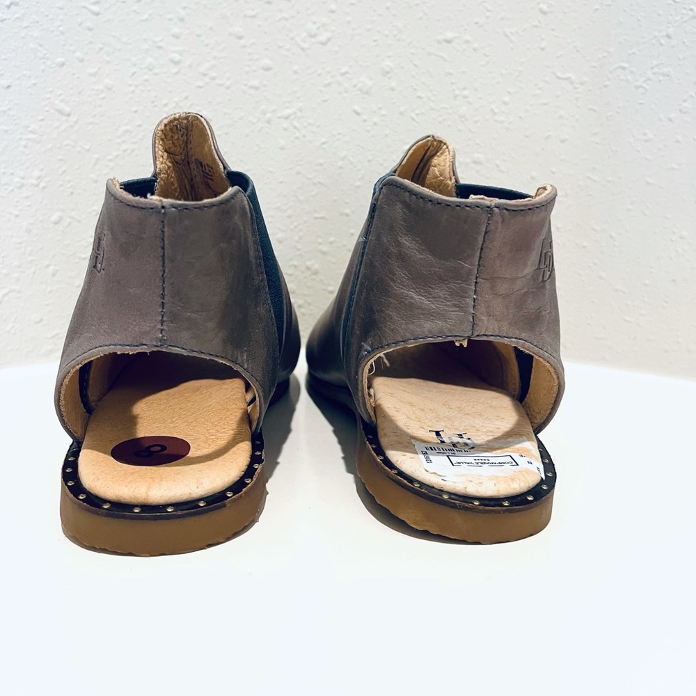 Luxe De Leon Women’s Peep Toe Leather Taupe Booties Size 8 NWT - Picture 5 of 9